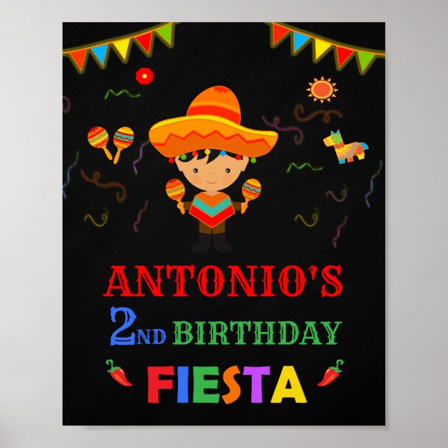 Fiesta welcome party sign First fiesta mexican boy (Front)