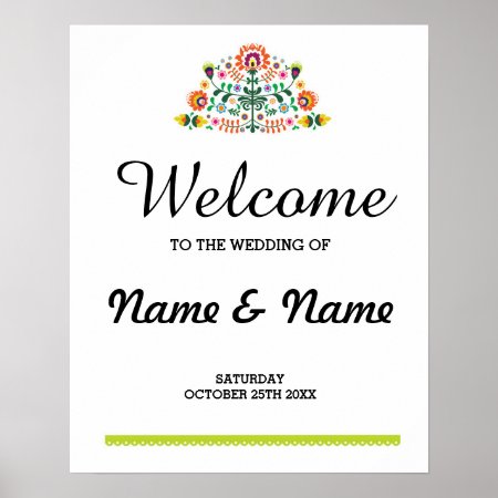 Fiesta Welcome Poster Wedding Mexican Poster