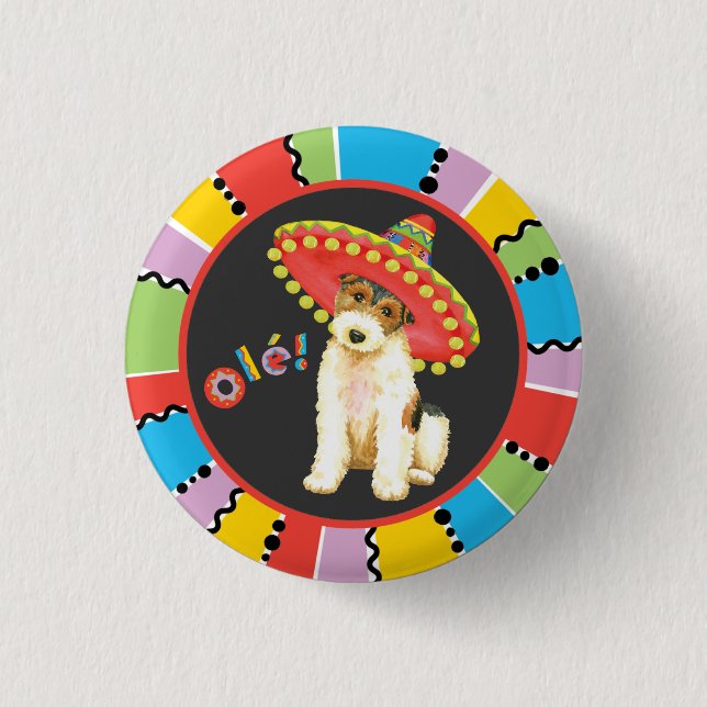 Fiesta Wire Fox Terrier Pinback Button (Front)