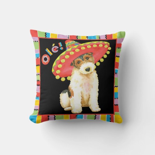 Fiesta Wire Fox Terrier Throw Pillow