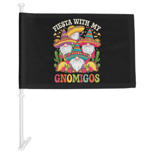 Fiesta With My Gnomigos Gnome Cinco De Mayo Car Flag