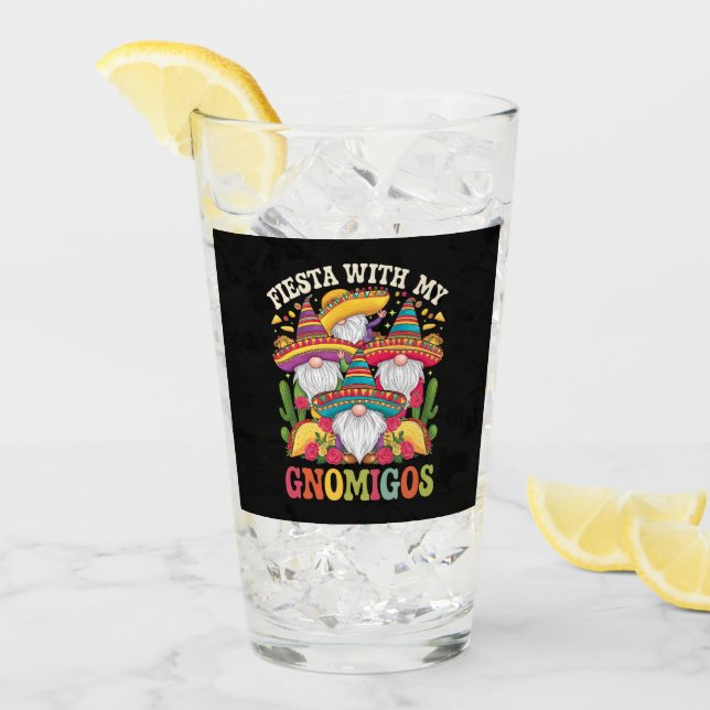 Fiesta With My Gnomigos Gnome Cinco De Mayo Glass (Front Ice)