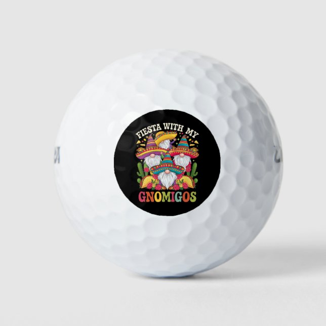 Fiesta With My Gnomigos Gnome Cinco De Mayo Golf Balls (Front)
