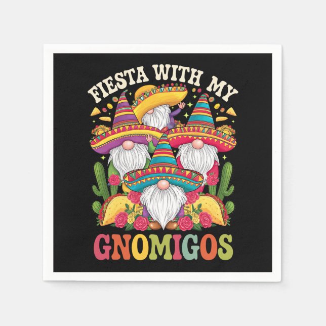 Fiesta With My Gnomigos Gnome Cinco De Mayo Napkins (Front)