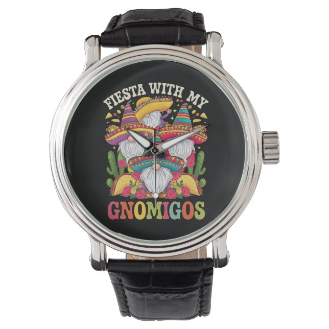 Fiesta With My Gnomigos Gnome Cinco De Mayo Watch (Front)