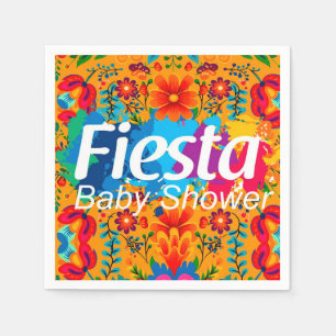 Fiesta Yellow Colorful Floral Neutral Baby Shower Napkins