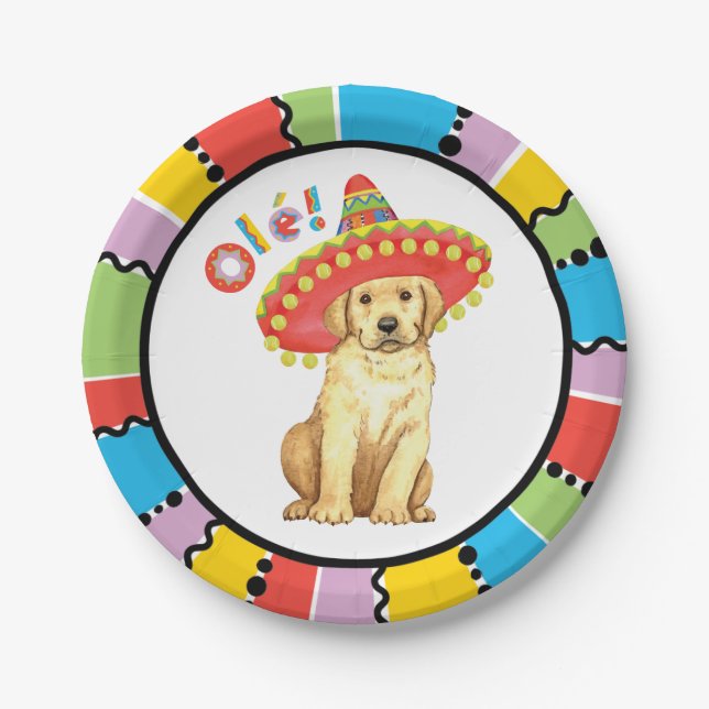 Fiesta Yellow Lab Paper Plates (Front)