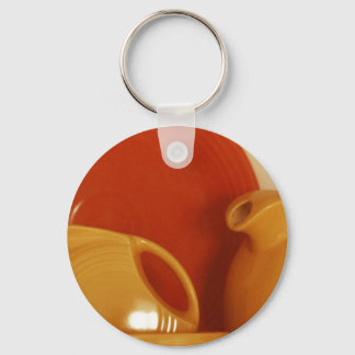 Fiesta Yellow Pitcher & Red Plate Keychain