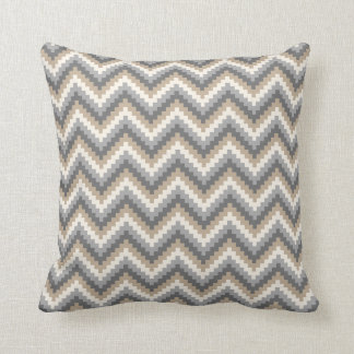 Zigzag Pillows - Decorative & Throw Pillows | Zazzle - Fiesta Zigzag Chevron Pattern Grey and Tan Throw Pillow