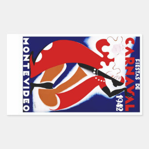Fiestas de Carnaval ~ Montevideo Rectangular Sticker