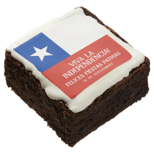 Fiestas Patrias Independence Day Chile Flag Brownie (Angled)