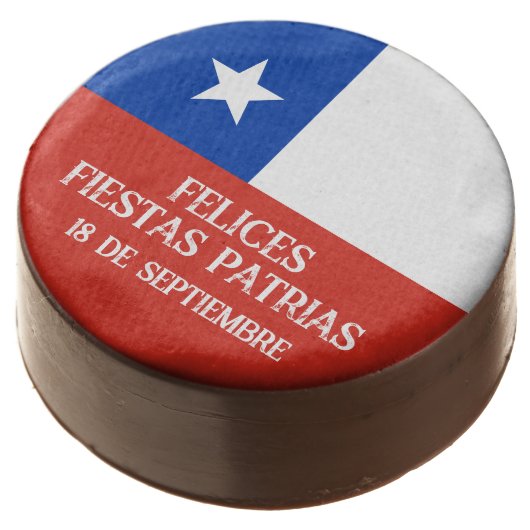 Fiestas Patrias Independence Day Chile Flag Chocolate Covered Oreo (Angled)
