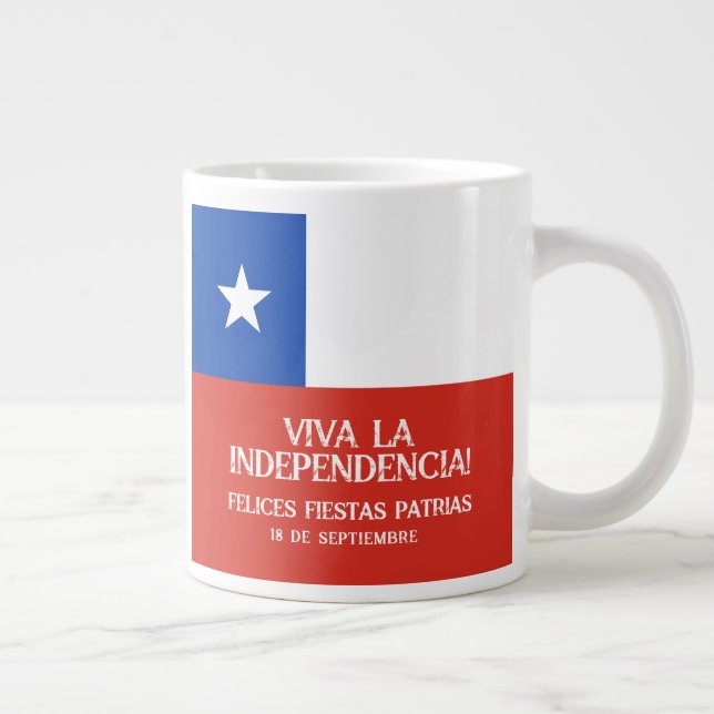 Fiestas Patrias Independence Day Chile Flag Giant Coffee Mug (Right)