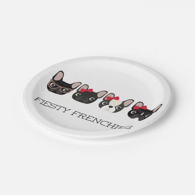 Fiesty Frenchies Paper Plates (Angled)