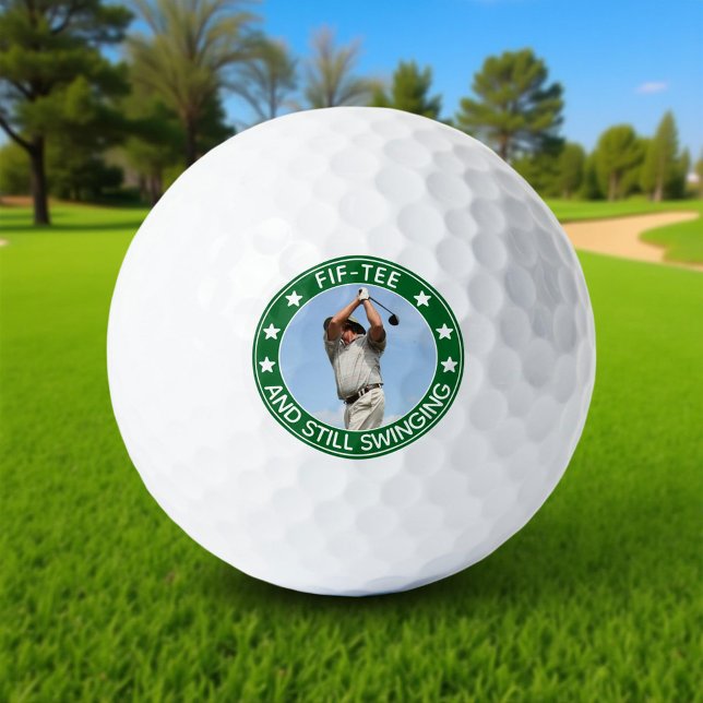 Fif-tee Still Swinging Personalized 50th Birthday Golf Balls (Creator Uploaded)