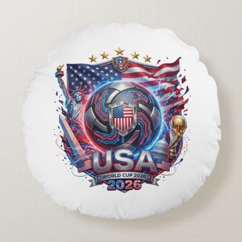 FIFA World Cup 2026 - USA Round Pillow