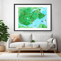 Fife Coastal Path Illustrated Map Watercolor Art