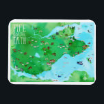 Fife Coastal Path Scotland Illustrated Map Magnet<br><div class="desc">Check out this cool illustrated map of the Fife Coastal Path in Scotland. You can walk this wonderful path stopping through towns and passing through green countryside. Stop along the way to watch the boats go by or see one of the many rainbows. Have you walked this path? Be sure...</div>
