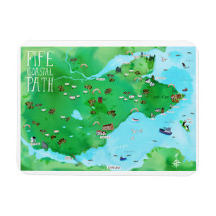 Fife Coastal Path Scotland Illustrated Map Magnet