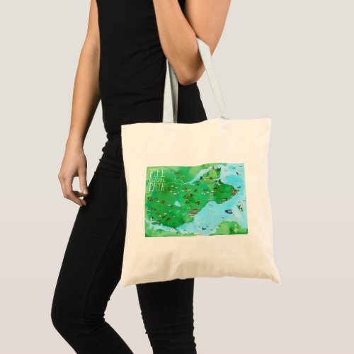 Fife Coastal Path Scotland Watercolor Map Art Tote Bag