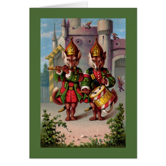 Fife & Drum Foxes Greeting Card (Front)
