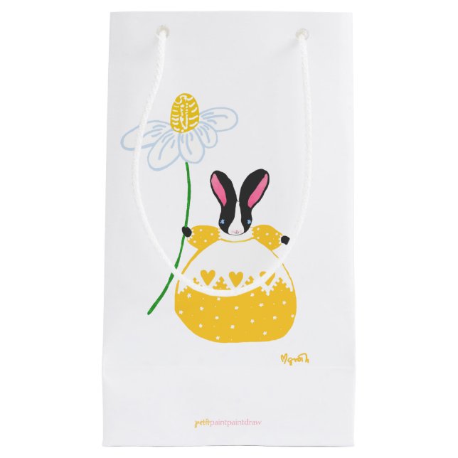 Fifi Daisy Bunny  Small Gift Bag (Front)