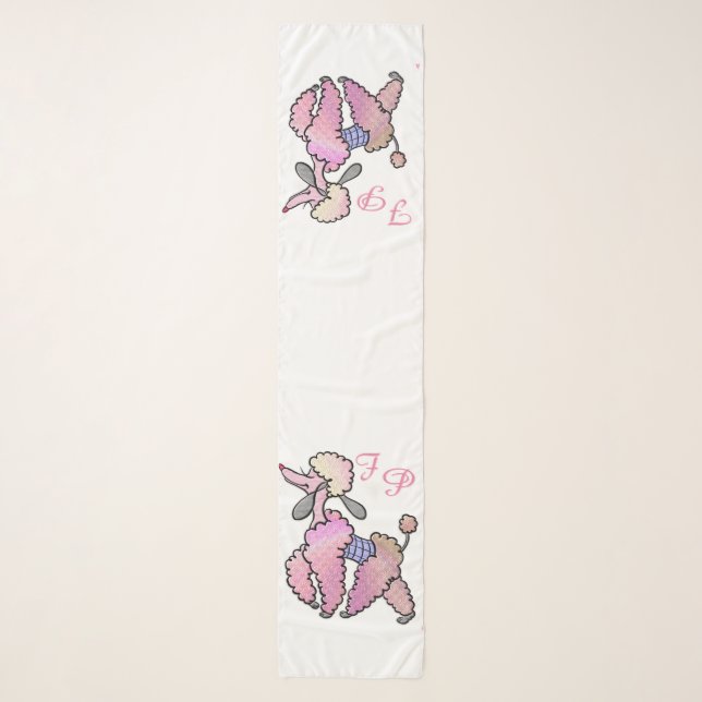 Fifi Poodle - French Fashion Hound Monogrammed Scarf (Front)