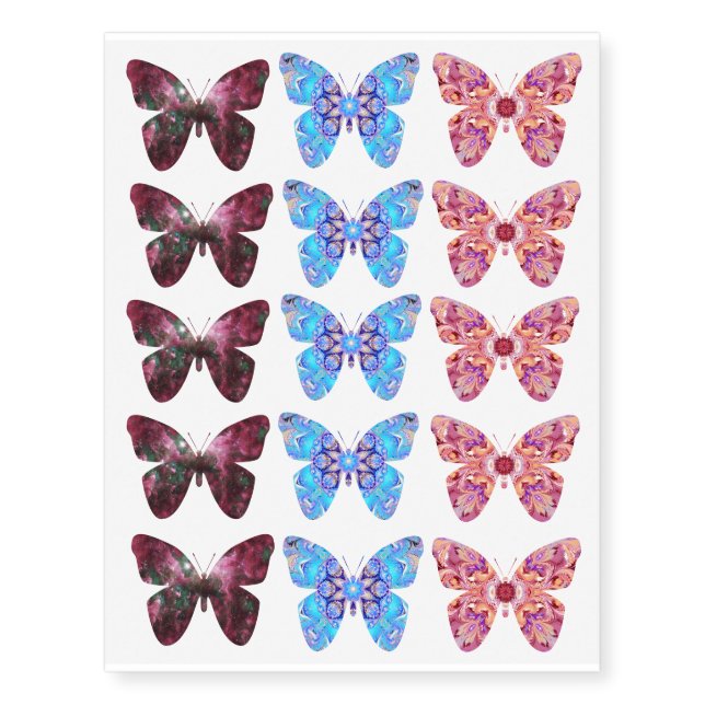 Fifteen Butterflies Temporary Tattoos (Front)