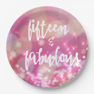 Fifteen & Fabulous - 15th Birthday Paper Plates