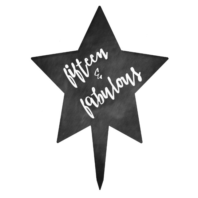 Fifteen & Fabulous - 15th Birthday / Quinceanera Cake Topper (Front)