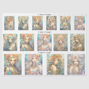 Fifteen Maiden's of The Sea (3) Sizes Decoupage  Tissue Paper