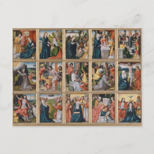 Fifteen Mysteries of the Holy Rosary Religious Art Postcard