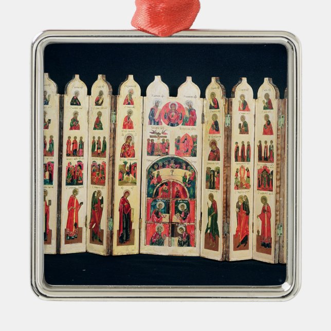 Fifteen-section icon screen with Life of Christ Metal Ornament (Front)