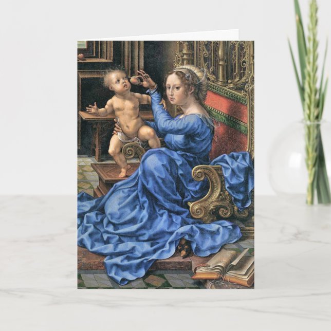 Fifteenth Century Flemish Madonna and Child Holiday Card (Front)