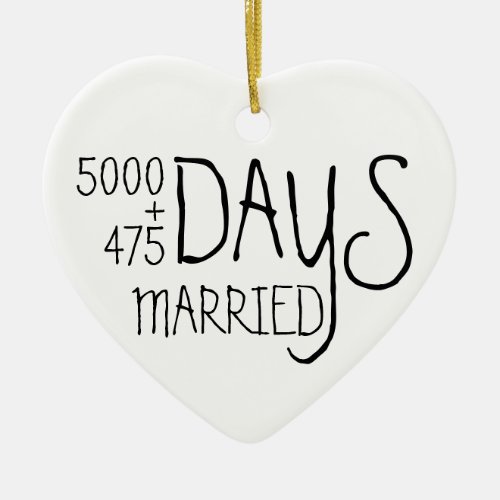 Fifteenth married years 15th anniversary weds ceramic ornament