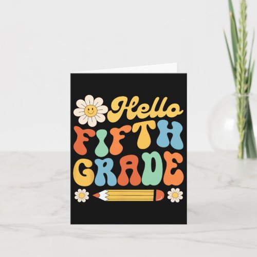 Fifth 5th Grade Back To School Teachers Kids Girls Card