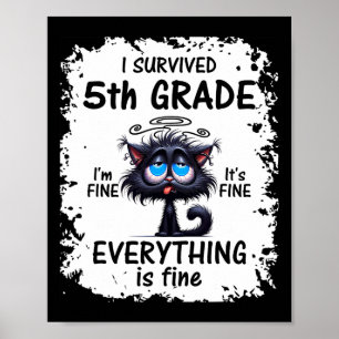 Fifth 5th Grade Grad 2025 I Survived 5th Grade Poster