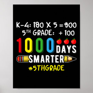 Fifth 5th Grade Teacher Student 100 School 1000 Da Poster