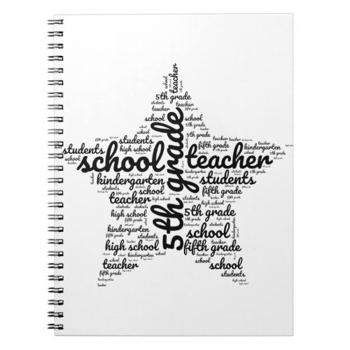 Fifth 5th Grade Typography Back To School Notebook