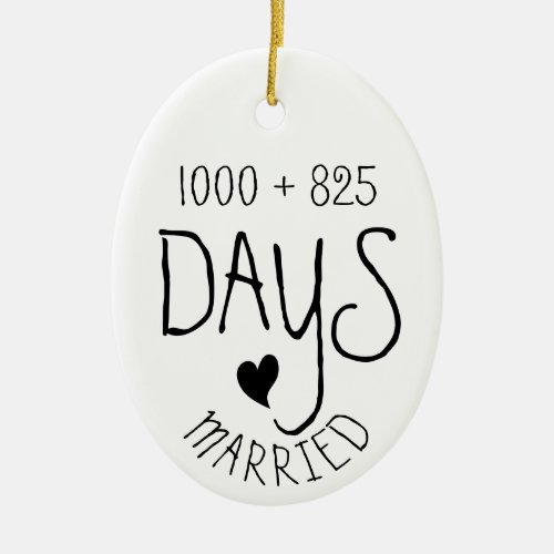 Fifth Anniversary 5th married years wedding love Ceramic Ornament