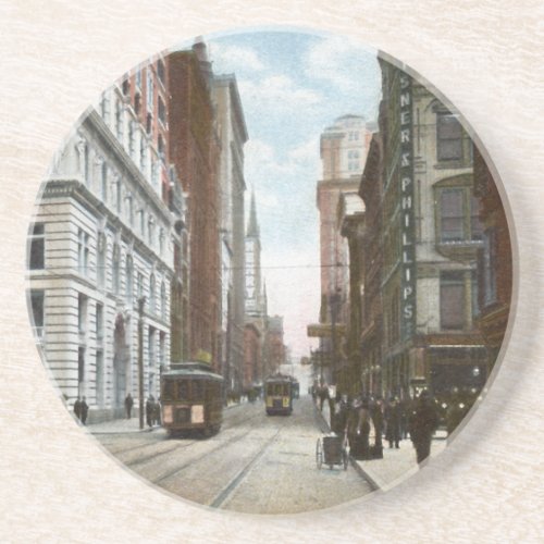 Fifth Ave and Wood Street Vintage Coaster