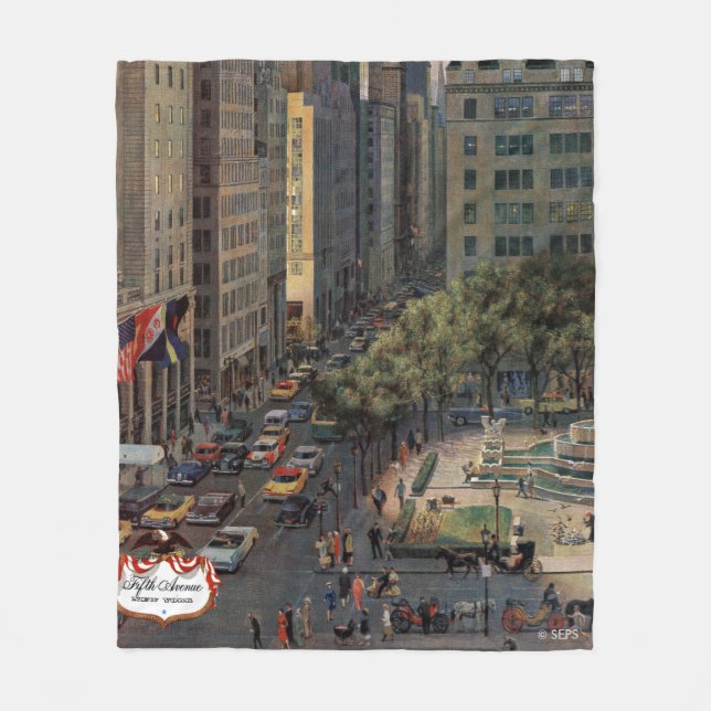 Fifth Avenue by John Falter Fleece Blanket (Front)