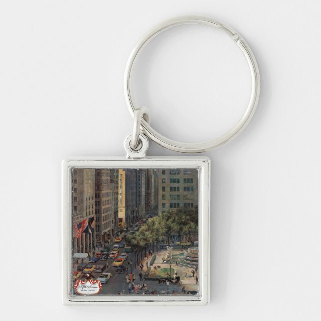 Fifth Avenue by John Falter Keychain (Front)