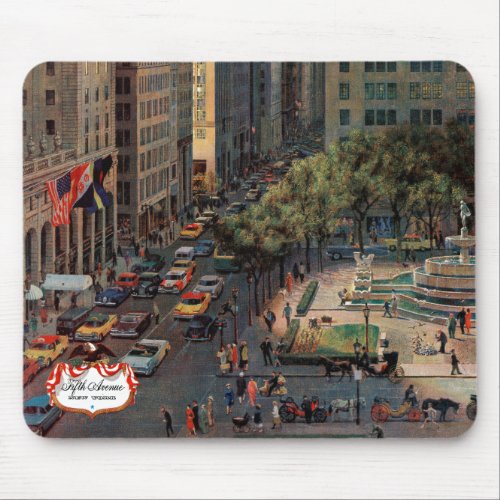 Fifth Avenue by John Falter Mouse Pad