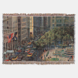 Fifth Avenue by John Falter Throw Blanket