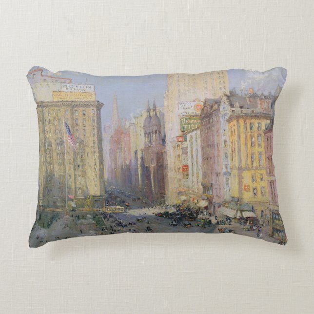 Fifth Avenue, New York, 1913 Accent Pillow (Front)