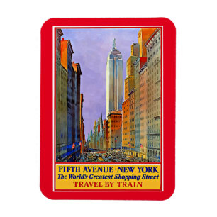 Fifth Avenue, New York vintage poster, Magnet