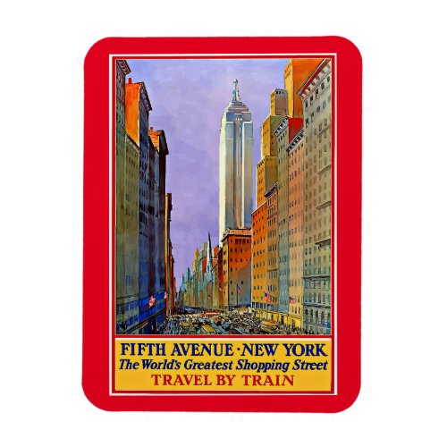 Fifth Avenue New York vintage poster Magnet
