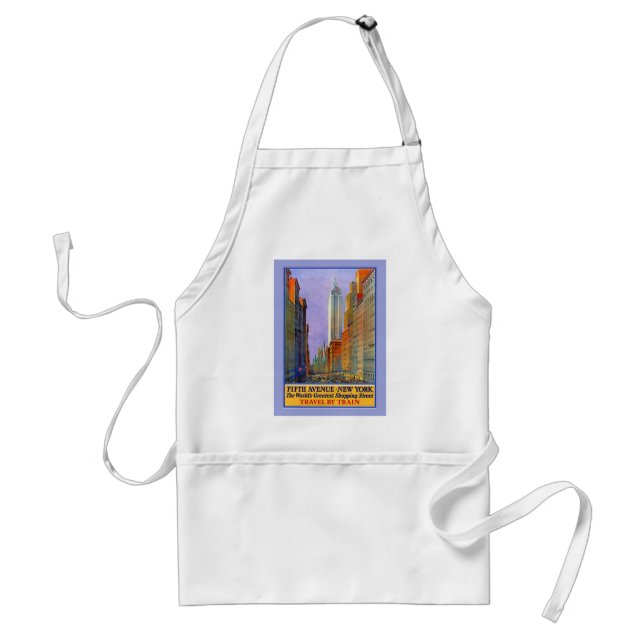 Fifth Avenue New York Worlds Greatest Shopping St. Adult Apron (Front)