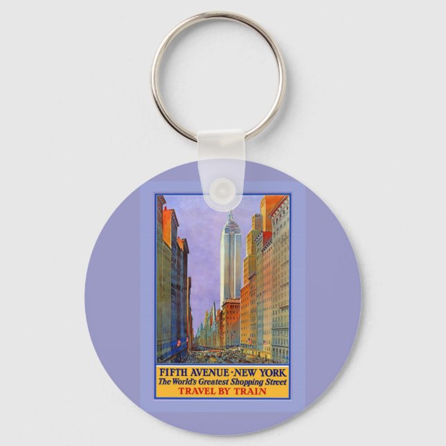 Fifth Avenue New York Worlds Greatest Shopping St. Keychain (Front)